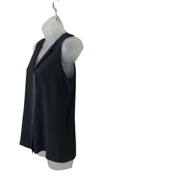 Judith & Charles 100% Silk Black V-neck Sleeveless Blouse Size 2 - Picture 4 of 7